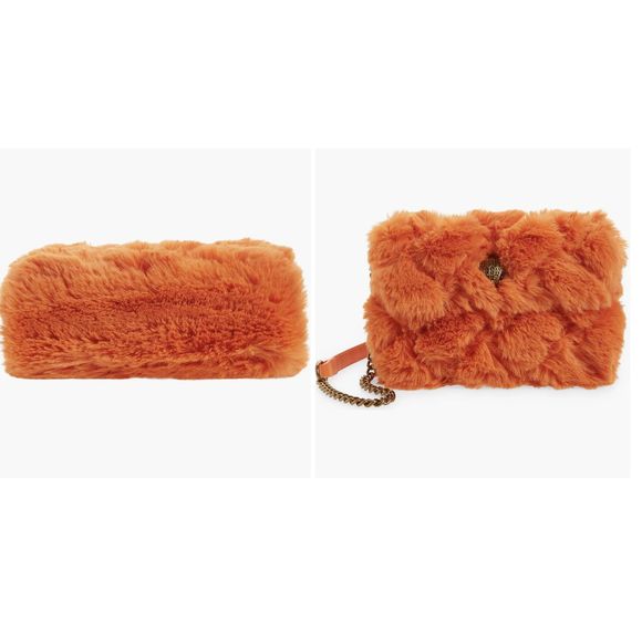 Kurt Geiger Handbags - New $225 KURT GEIGER Medium Kensington Faux Fur Crossbody Bag In Orange